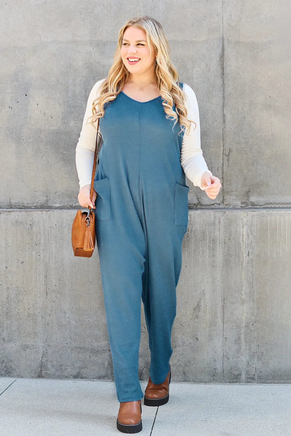 Double Take Full Size Sleeveless Straight Jumpsuit-
