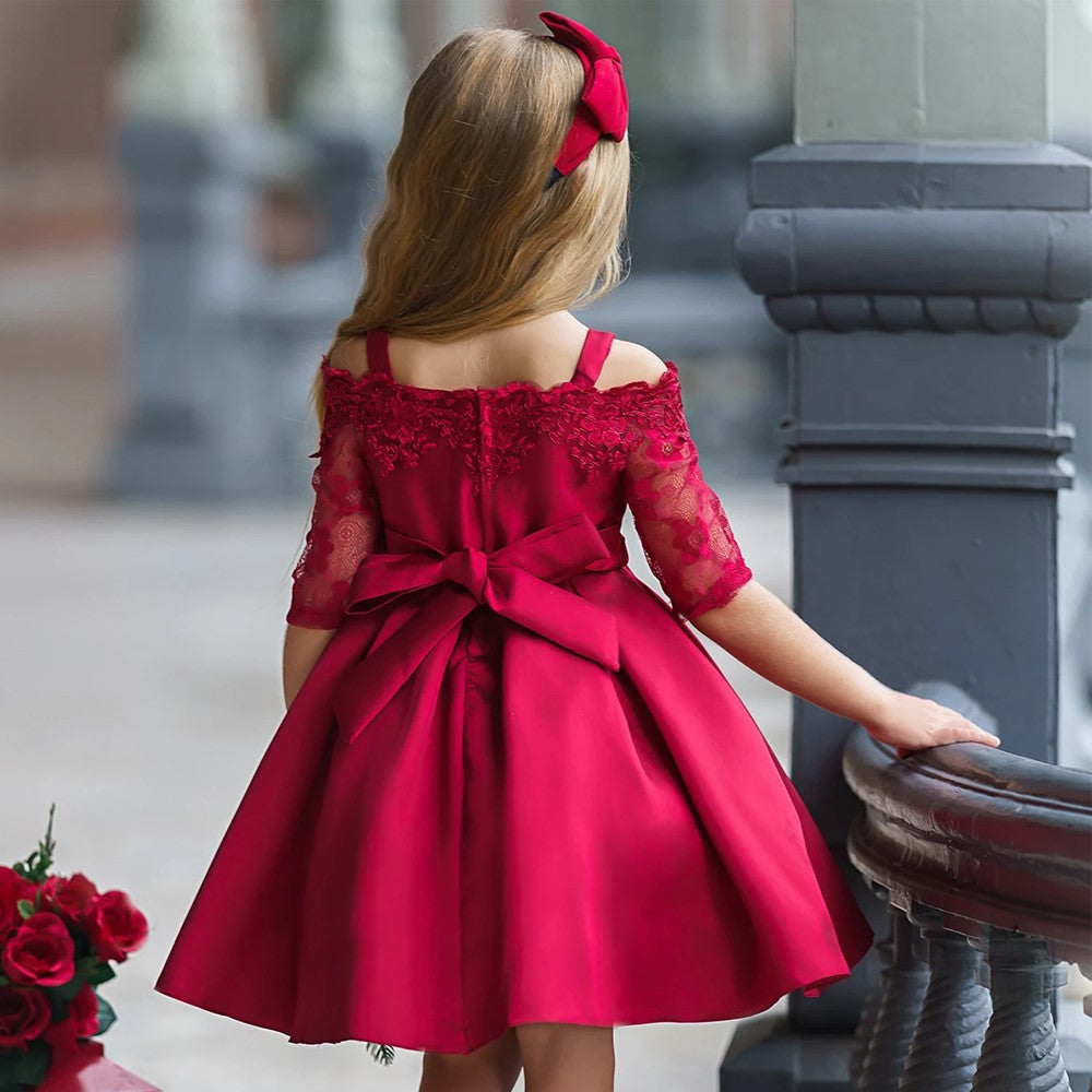 Kids Girls Beautiful Red Dress-Get You Some Sun
