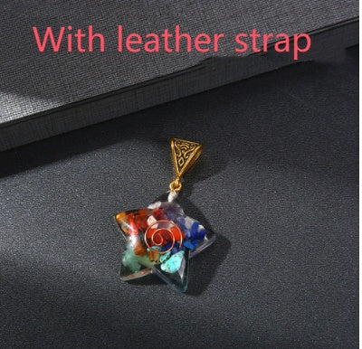 Retro Reiki Healing Energy Crystal Pendant Natural Stone