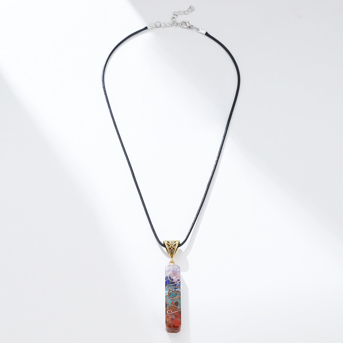 Retro Reiki Healing Energy Crystal Pendant Natural Stone