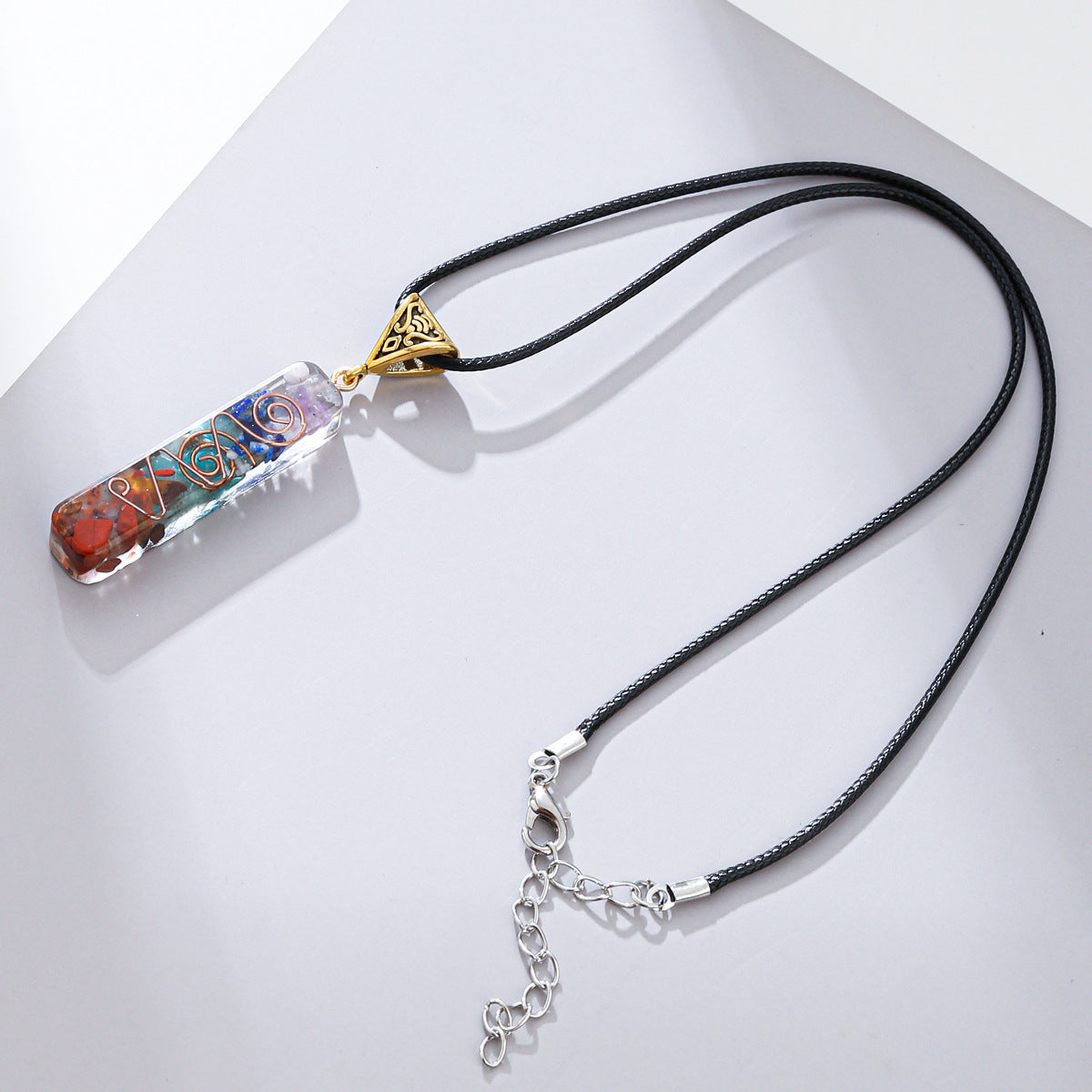 Retro Reiki Healing Energy Crystal Pendant Natural Stone