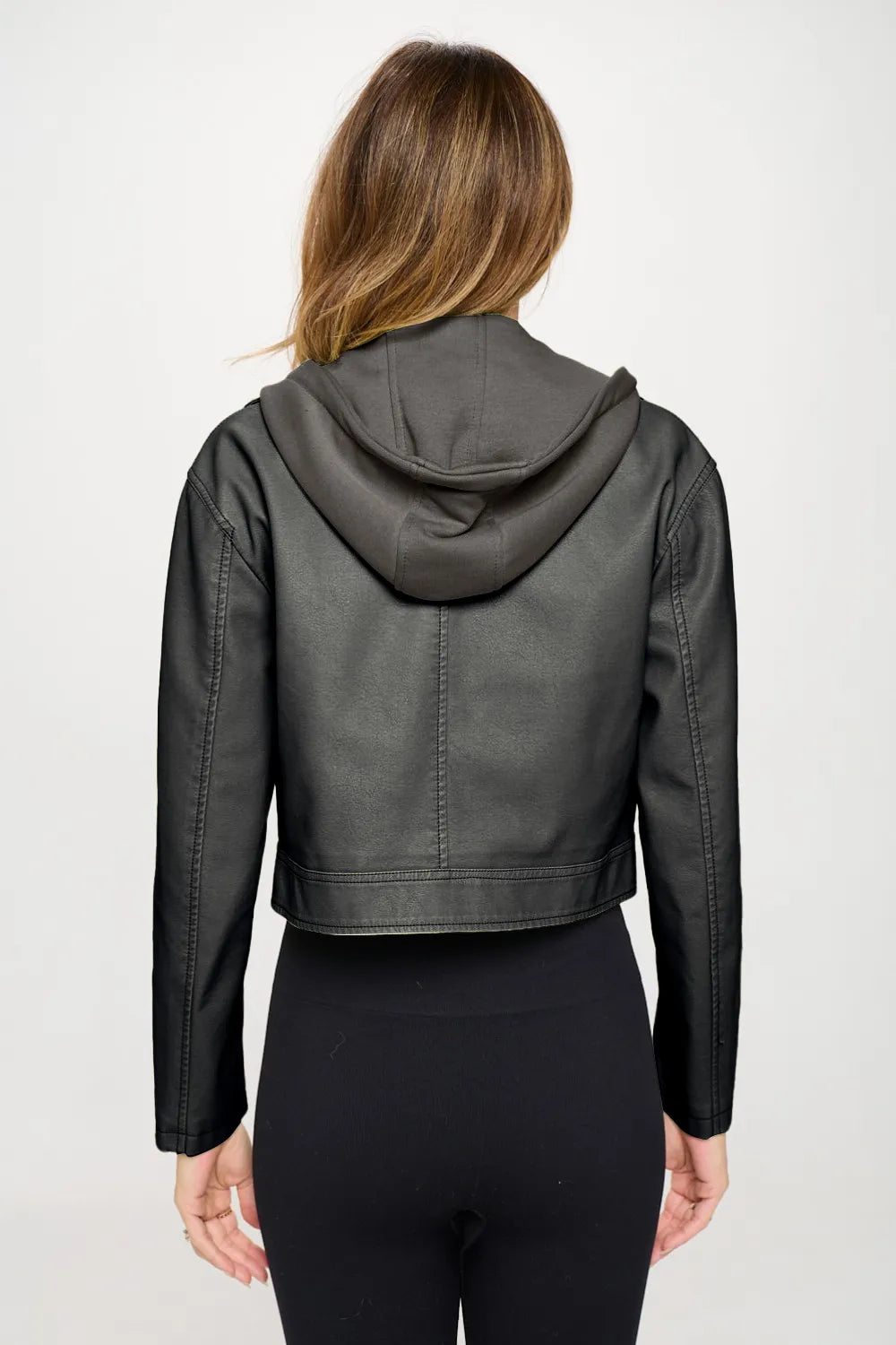 Coalition LA Snap Down Cropped Hooded Jacket-