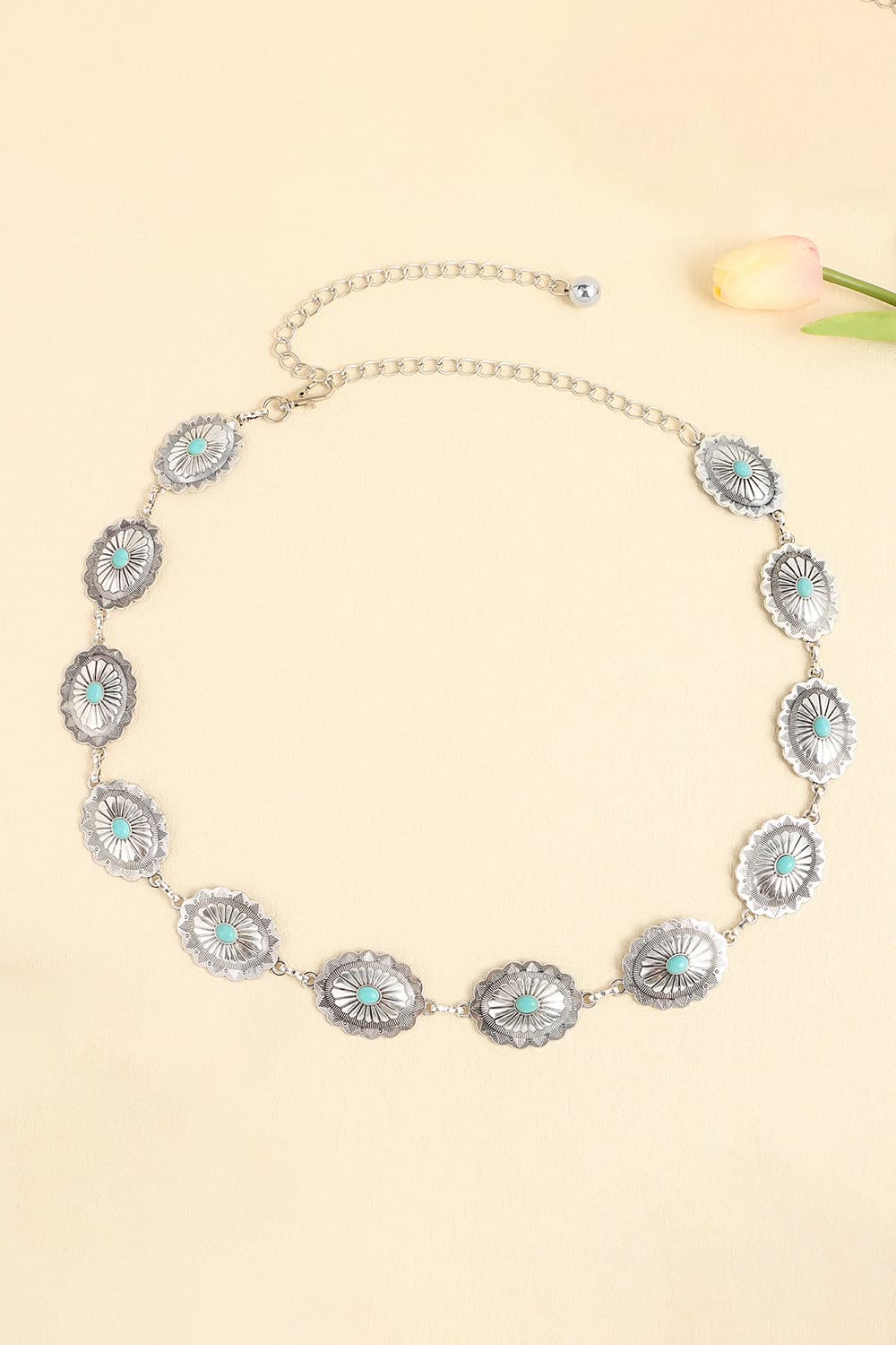 Vintage Turquoise Alloy Belt-Get You Some Sun