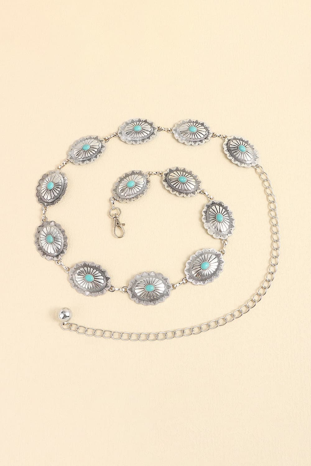 Vintage Turquoise Alloy Belt-Get You Some Sun
