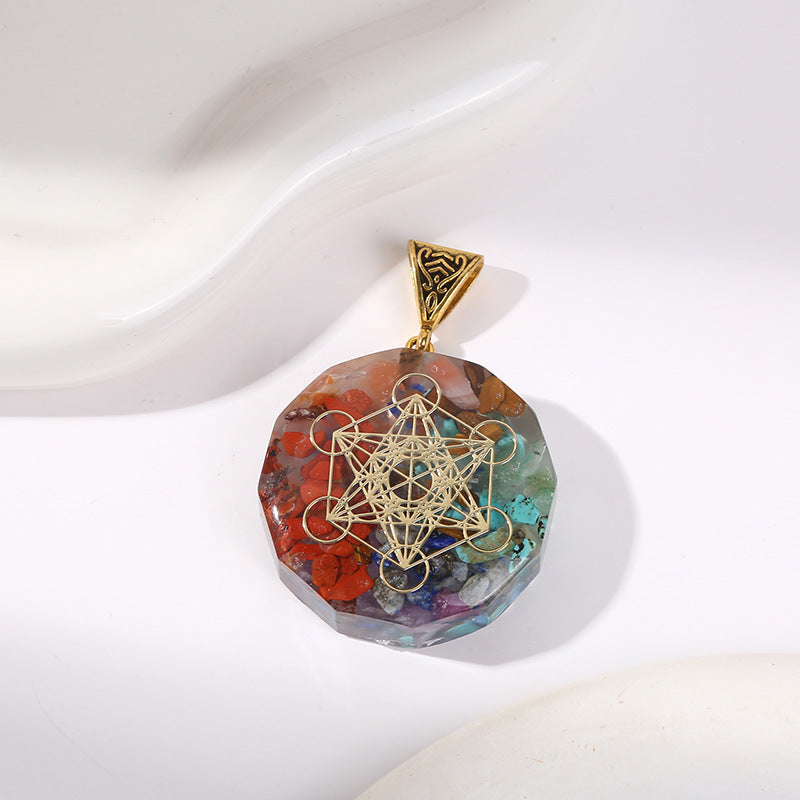 Retro Reiki Healing Energy Crystal Pendant Natural Stone