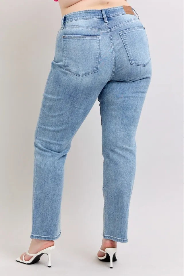 Judy Blue Plus Size High Waist Dad Jeans-Get You Some Sun