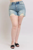 Judy Blue Plus Size High Rise Fly Stitch Detail Shorts