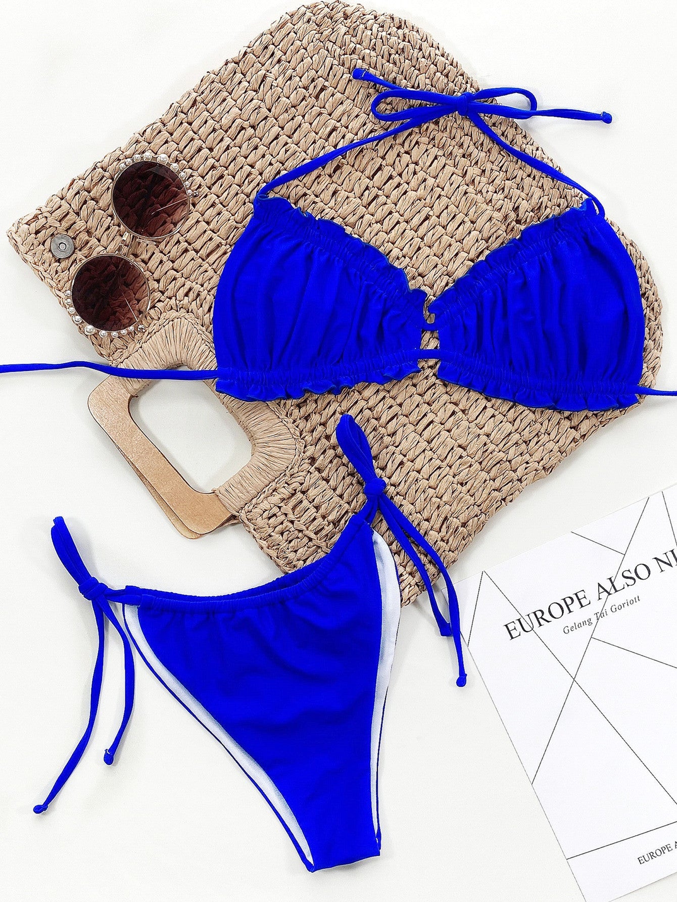 Frill Trill Halter Neck Bikini Set-Get You Some Sun