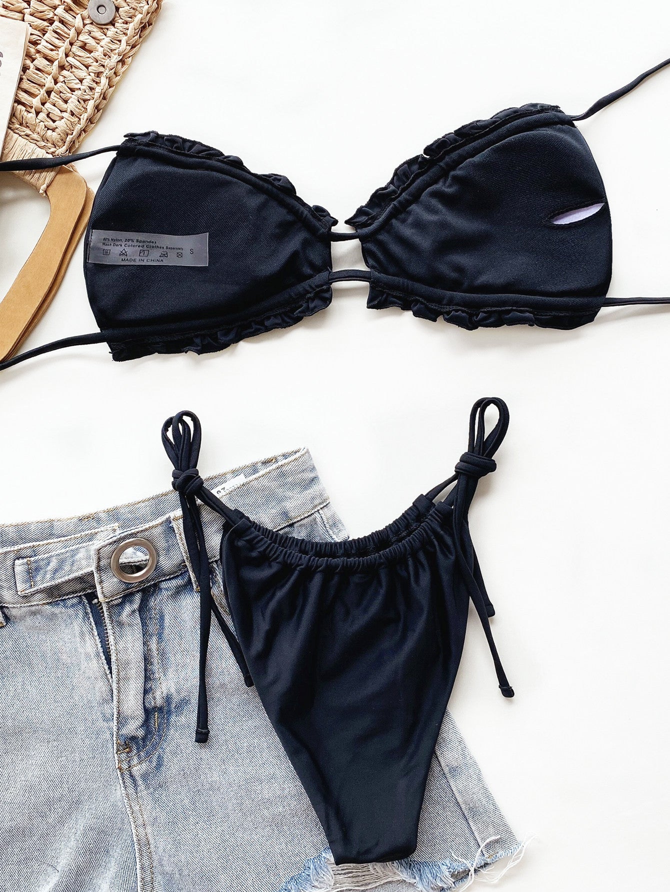 Frill Trill Halter Neck Bikini Set-Get You Some Sun