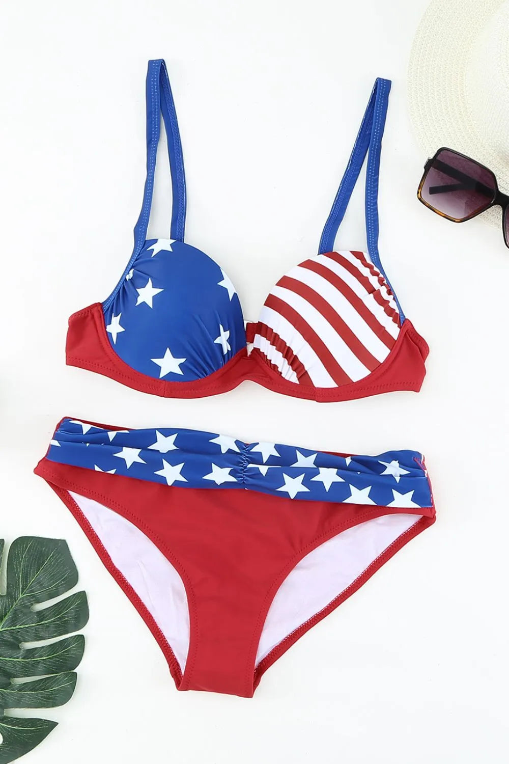 Printed Ruched Bikini Set-Get You Some Sun