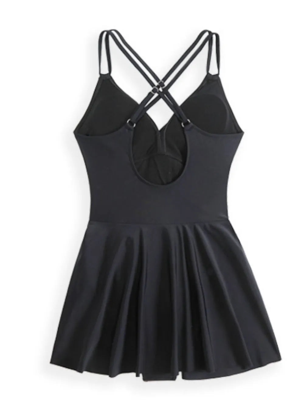 Crisscross Double Spaghetti Strap One-Piece Swimwear