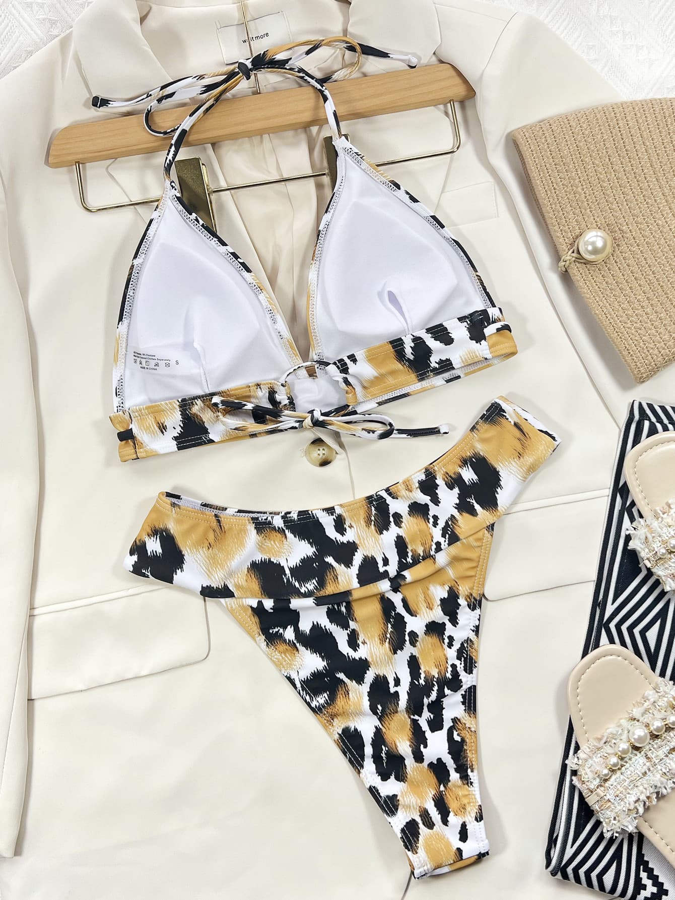 Animal Print Halter Neck Bikini Set-Get You Some Sun