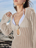 Long Sleeve Backless Cover-Up Dress-Get You Some Sun