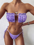 Frill Trim Ruched Bikini Set-Get You Some Sun