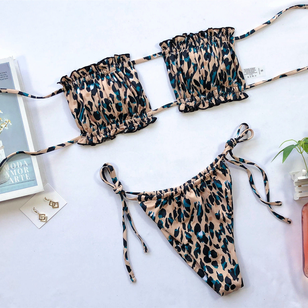 Frill Trim Ruched Bikini Set-Get You Some Sun