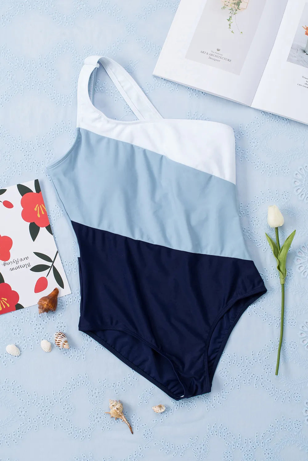Full Size Cutout Color Block Sleeveless One-Piece Swimwear-