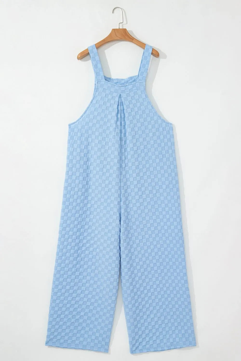 Checkered Pocketed Wide Leg Overalls-Get You Some Sun