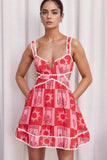 Cutout Printed Mini Dress-Get You Some Sun