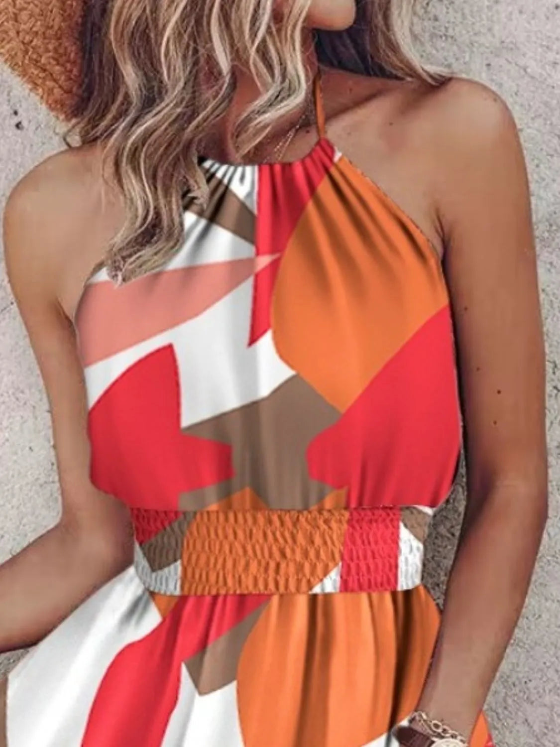 Paisley Print Halter Neck Mini Dress-Get You Some Sun