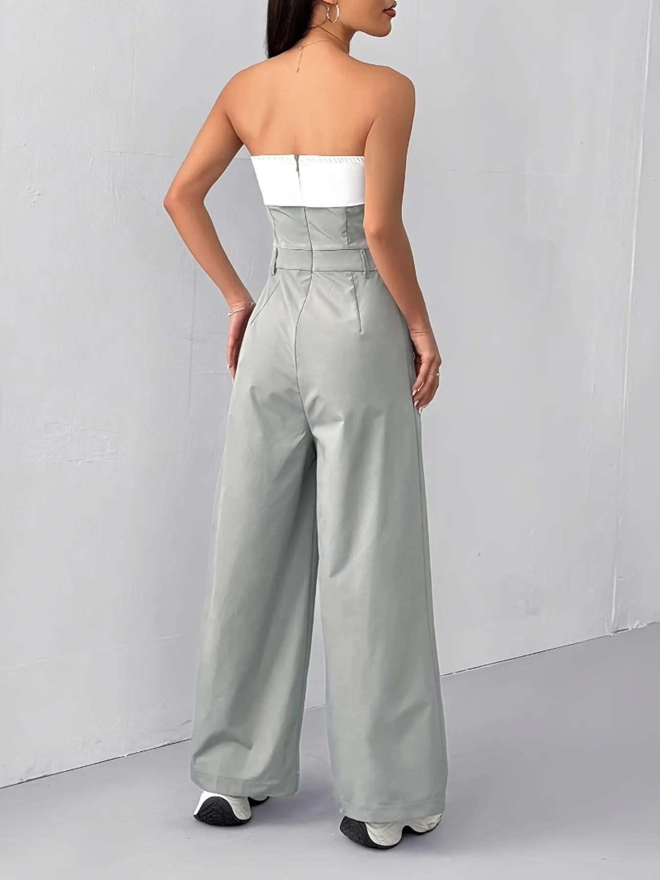 Strapless Color Block Wide Leg Jumpsuit-Get You Some Sun