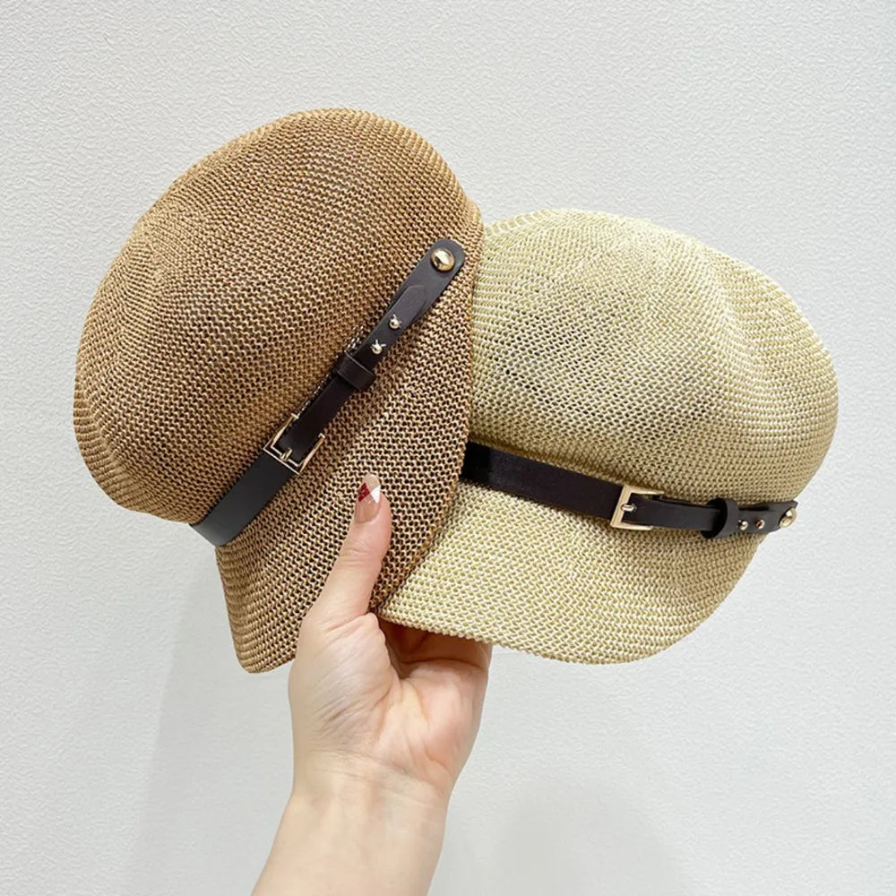 Straw Woven Buckle Hat-Get You Some Sun