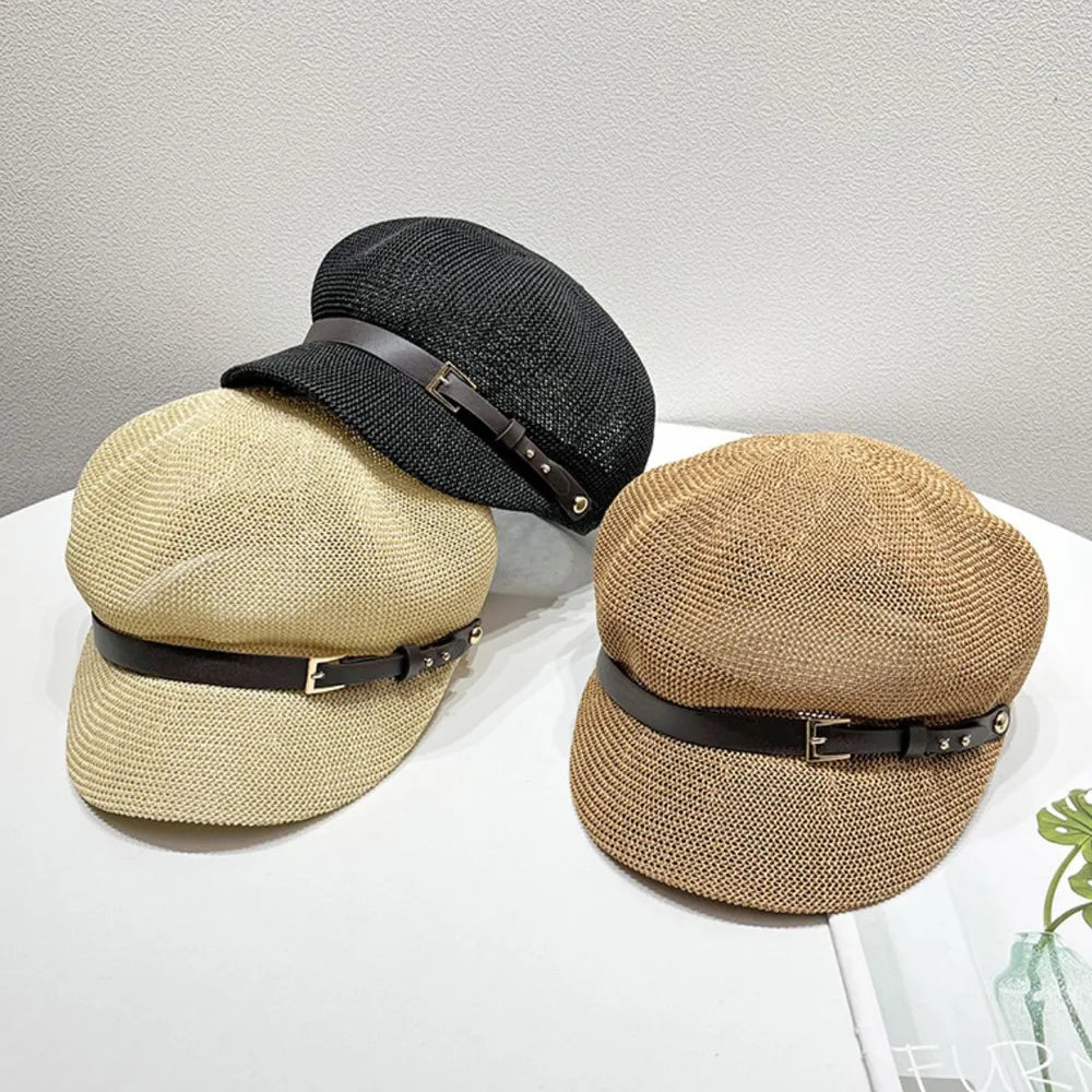 Straw Woven Buckle Hat-Get You Some Sun