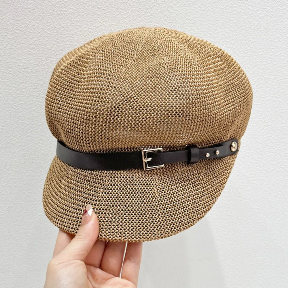 Straw Woven Buckle Hat-Get You Some Sun