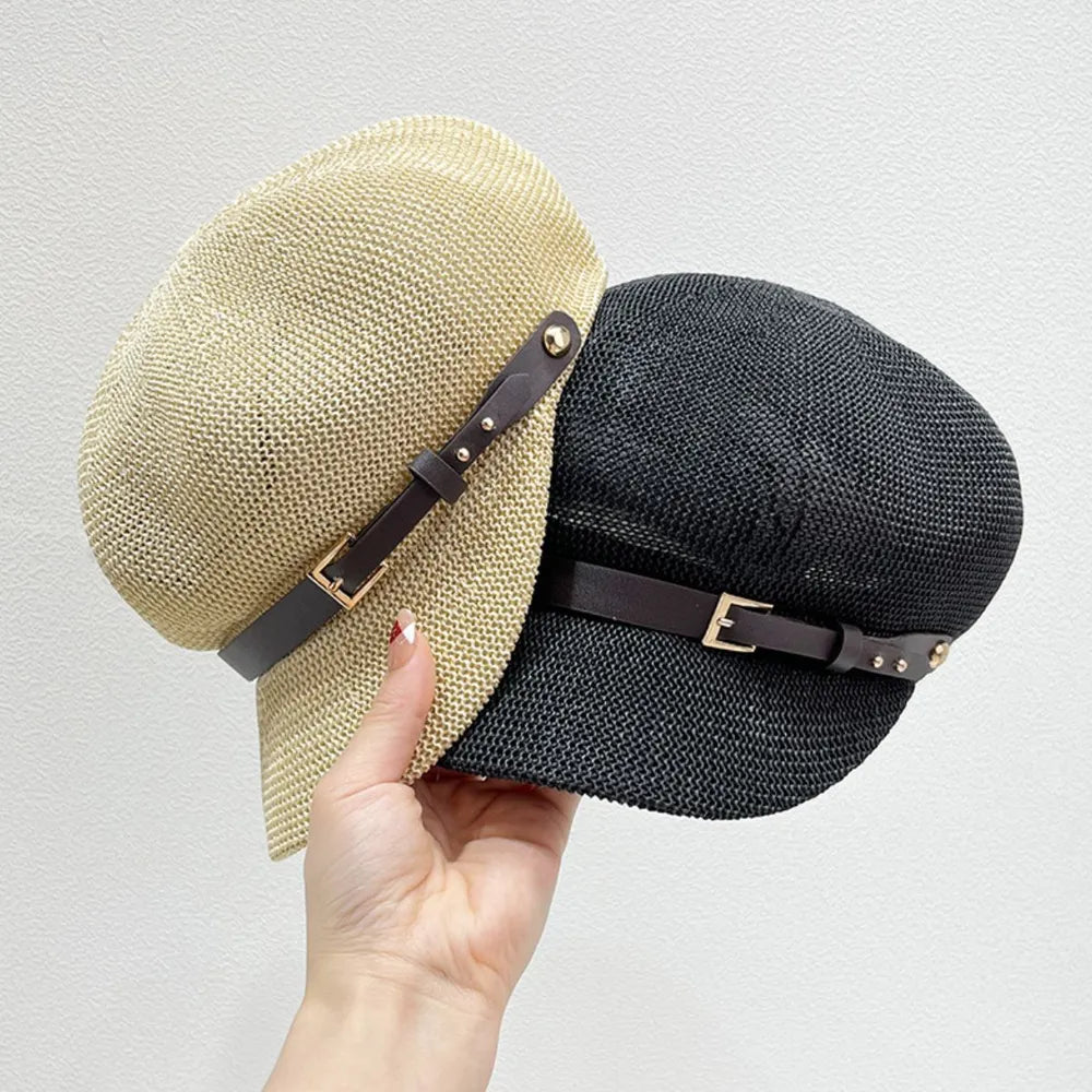 Straw Woven Buckle Hat-Get You Some Sun
