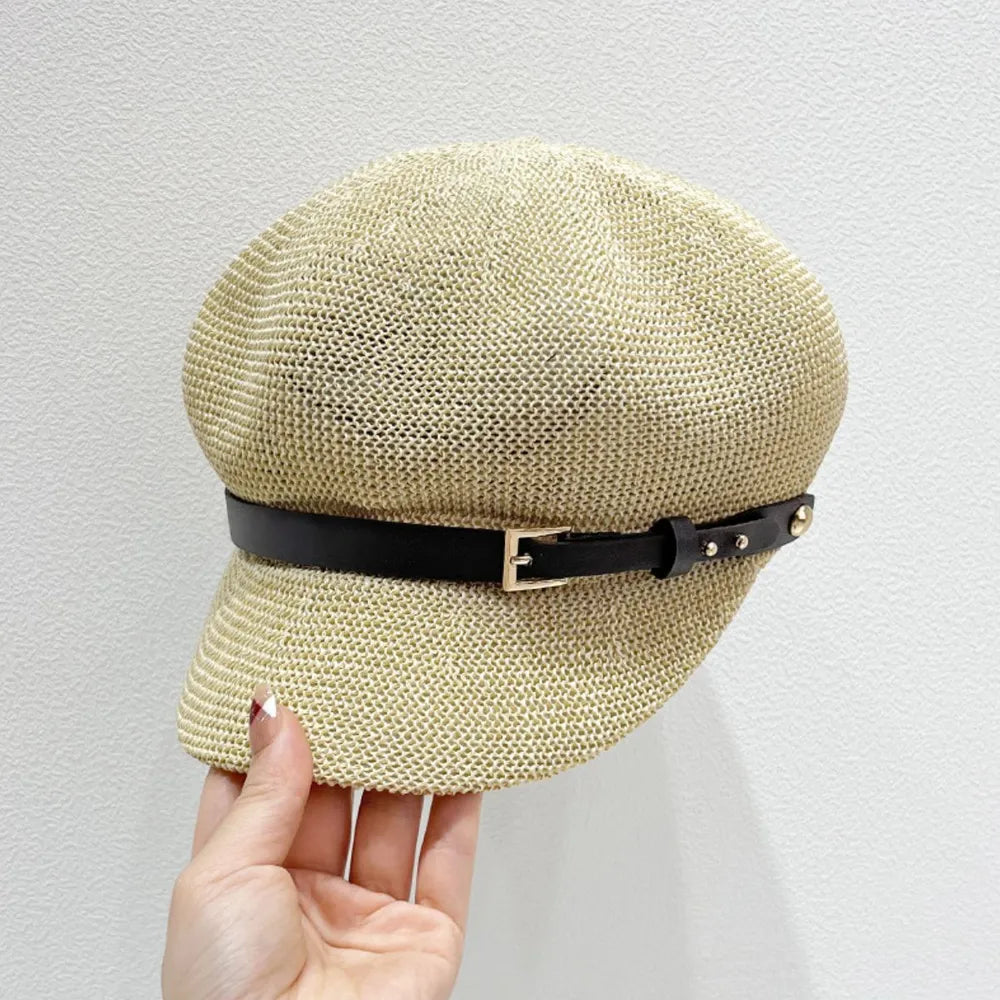 Straw Woven Buckle Hat-Get You Some Sun
