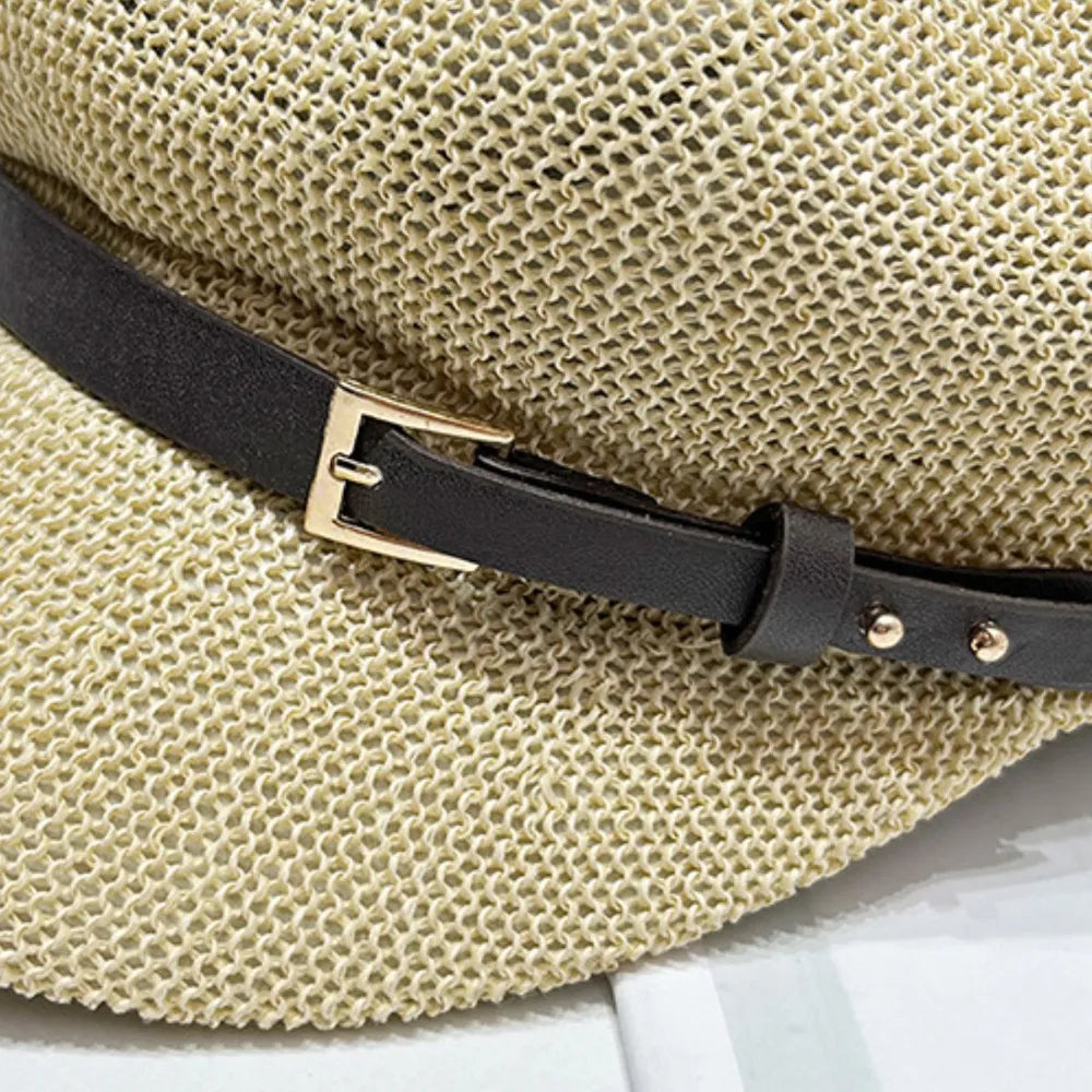 Straw Woven Buckle Hat-Get You Some Sun