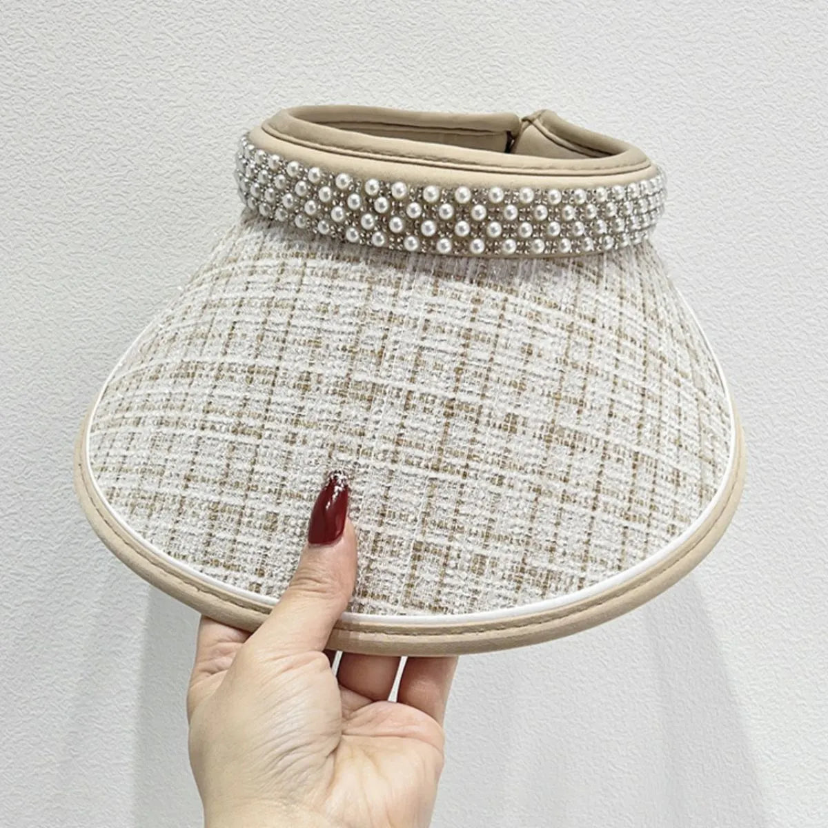 Pearl Detail Sunscreen Hat-Get You Some Sun