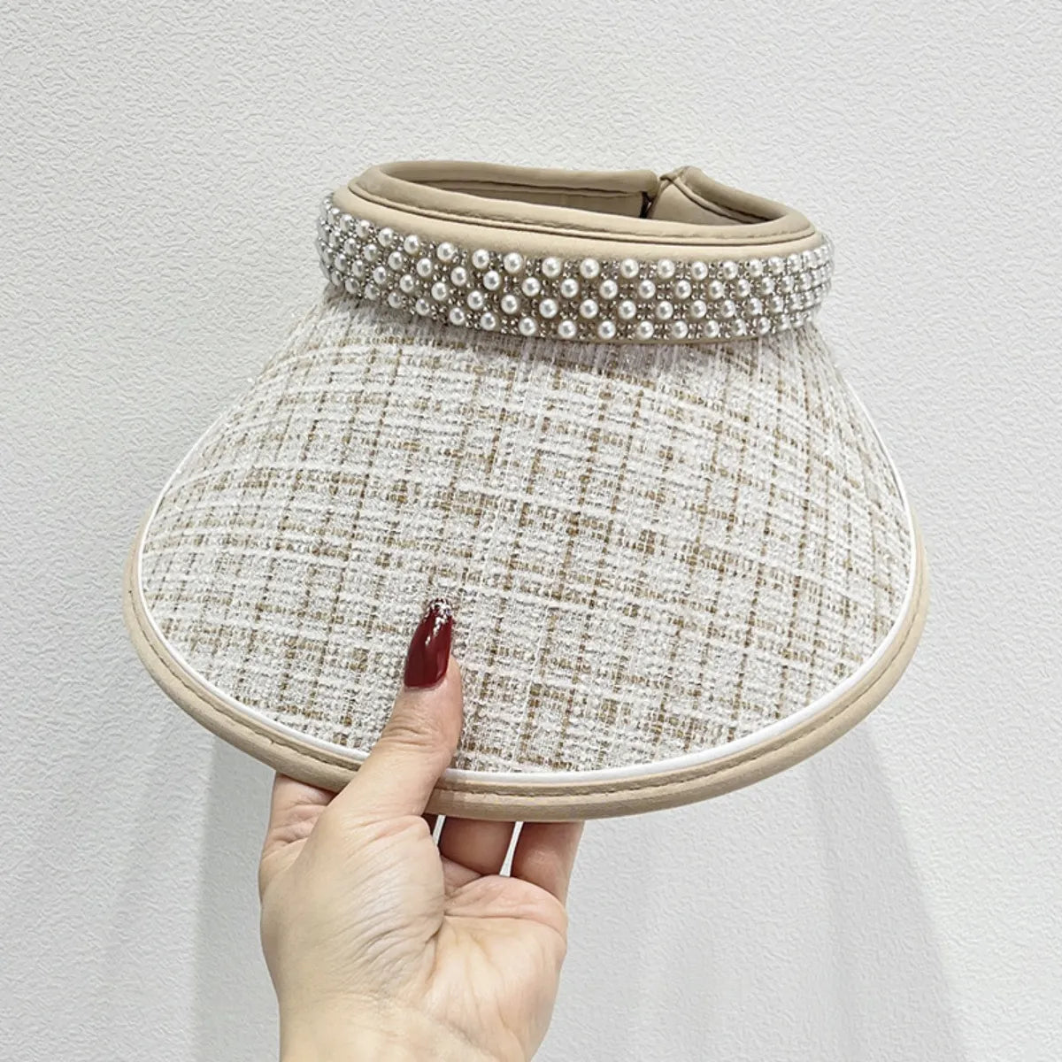 Pearl Detail Sunscreen Hat-Get You Some Sun