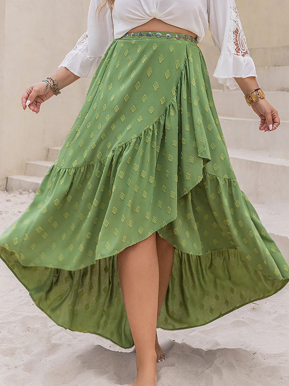 Plus Size High-Low Skirt-Get You Some Sun