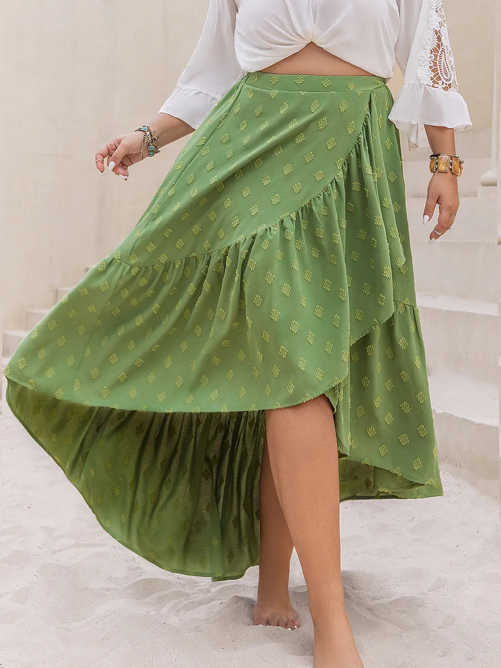 Plus Size High-Low Skirt-Get You Some Sun
