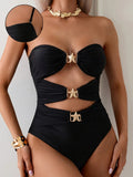 Cutout Sweetheart Neck One-Piece Swimwear-Get You Some Sun