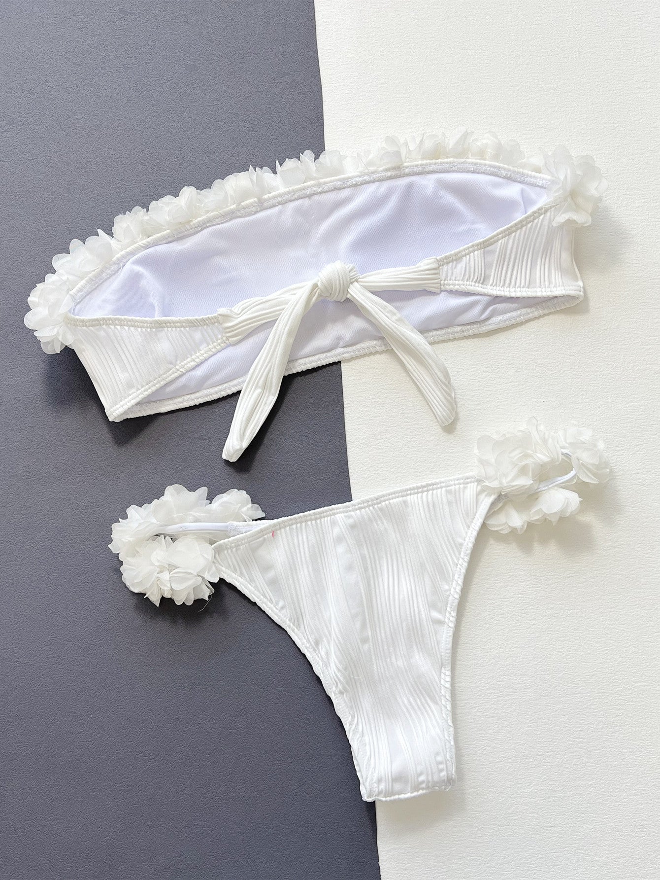 Applique Tie Back Two-Piece Bikini Set-Get You Some Sun