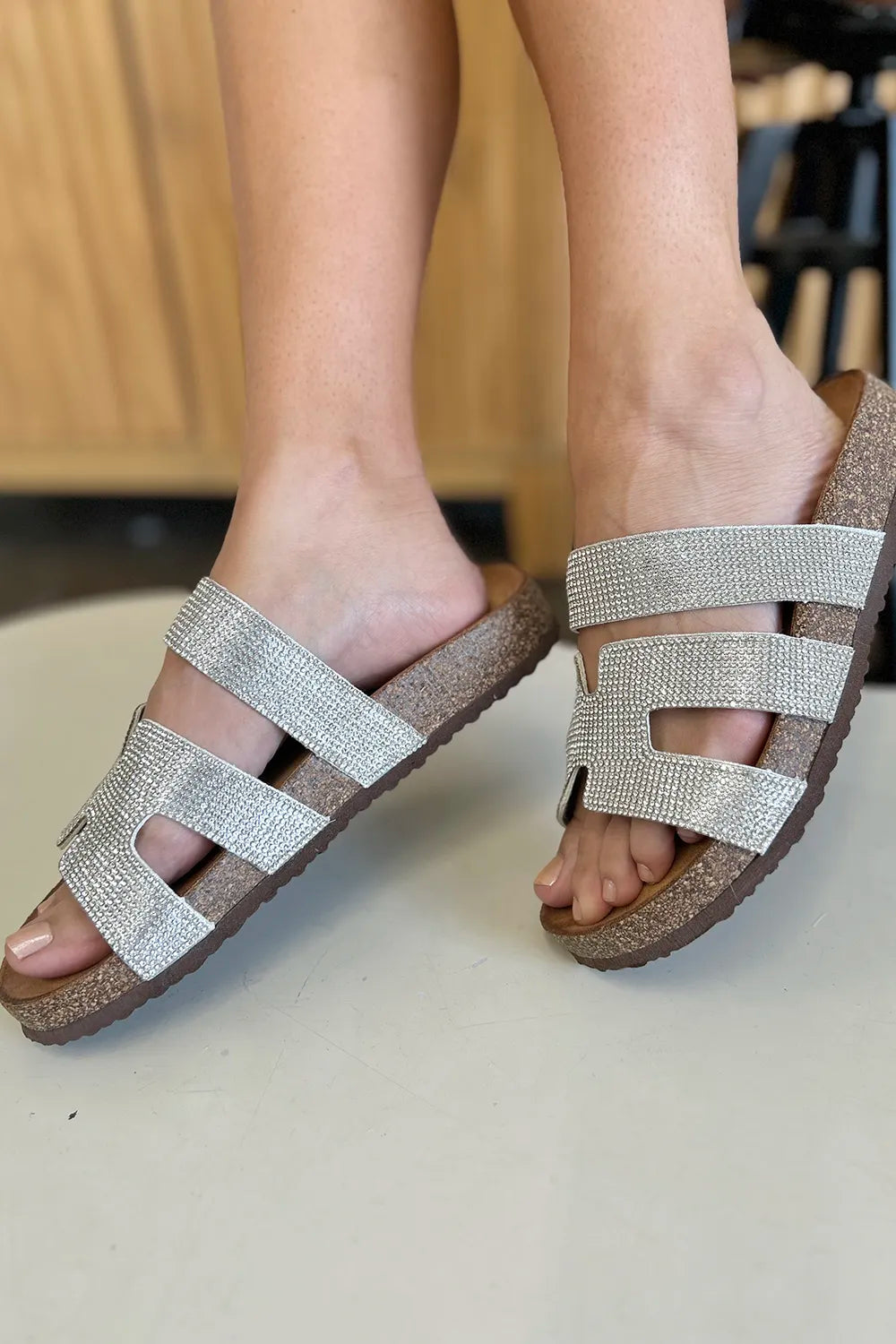 Forever Link Rhinestone Open Toe Sandals-Get You Some Sun