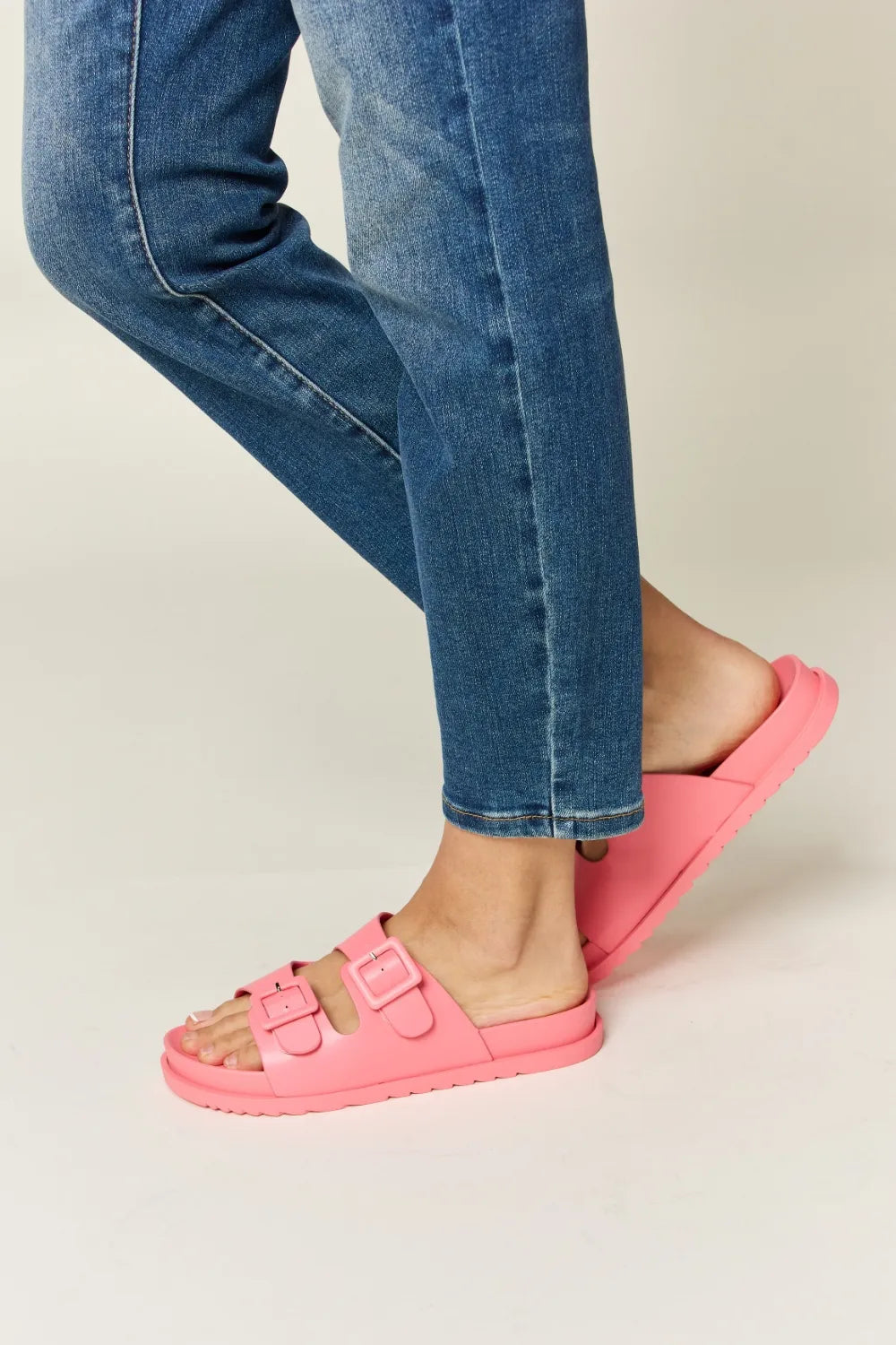 Legend Double Buckle Open Toe Sandals-Get You Some Sun