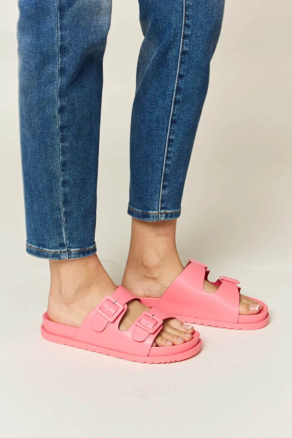 Legend Double Buckle Open Toe Sandals-Get You Some Sun