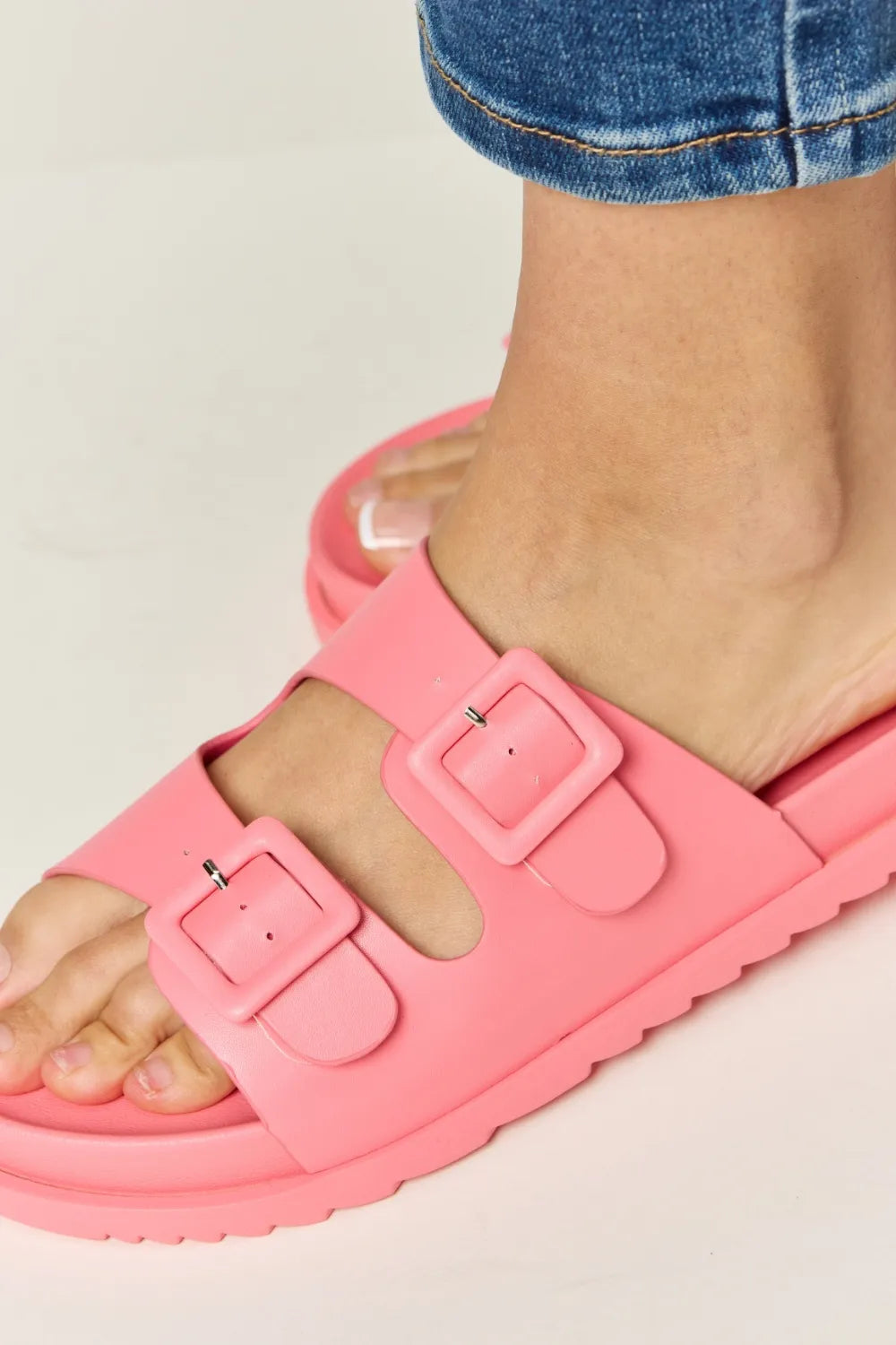 Legend Double Buckle Open Toe Sandals-Get You Some Sun