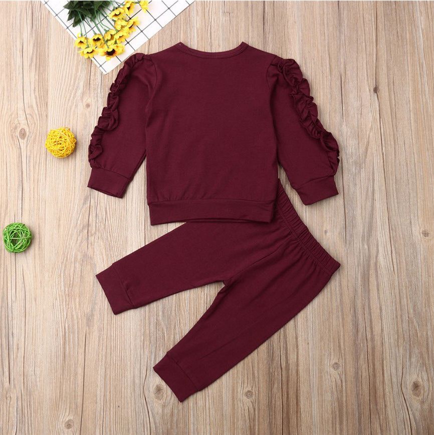 Newborn Unisex Ruffles Jumper Long Sleeve pant Set