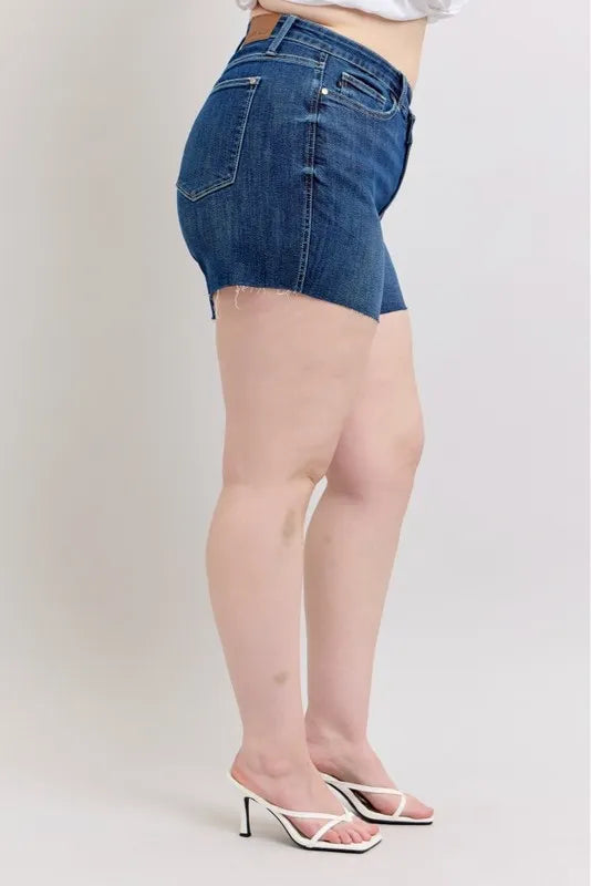 Judy Blue Plus Size High Waist Criss-Cross Waistband Shorts