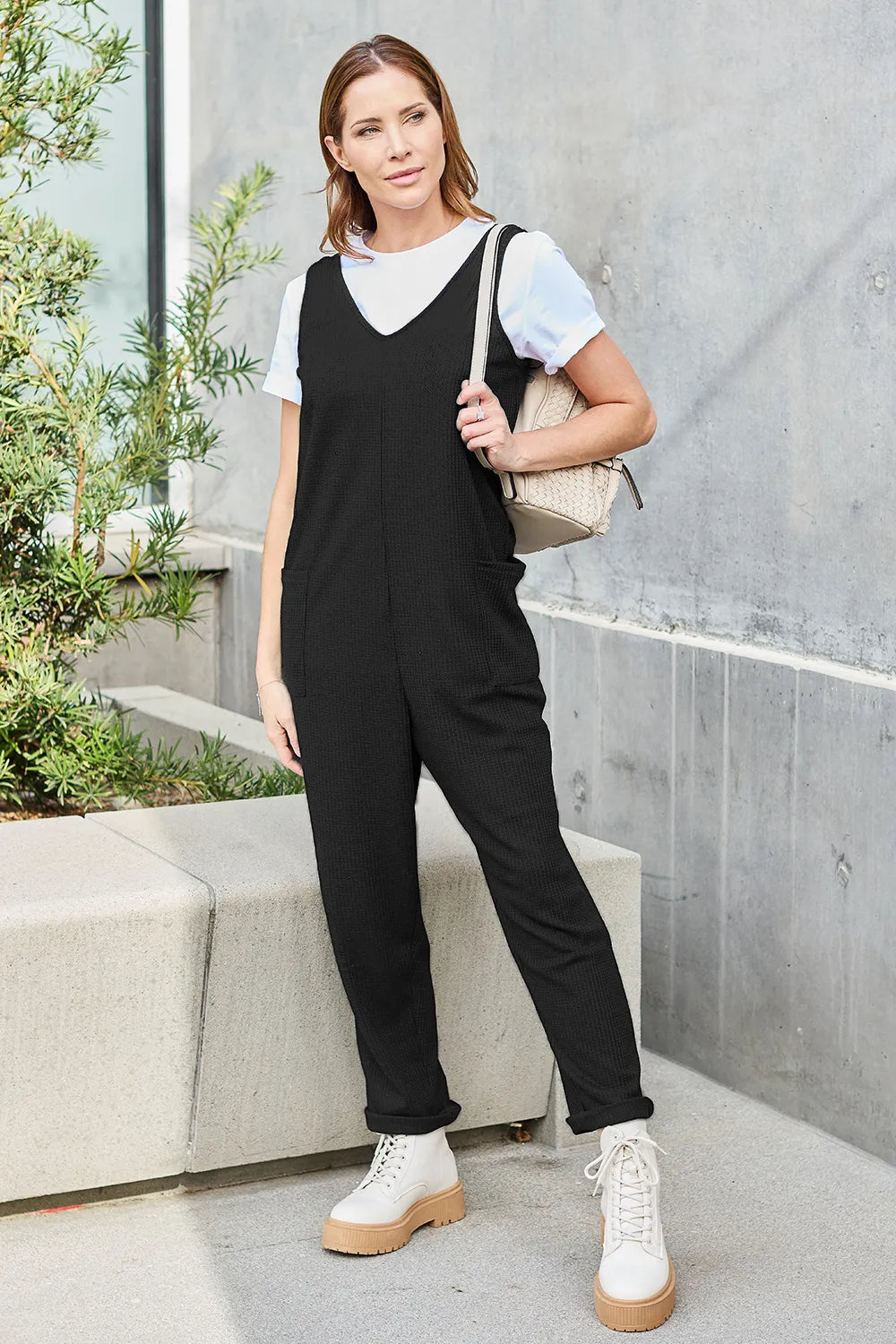 Double Take Full Size Sleeveless Straight Jumpsuit-
