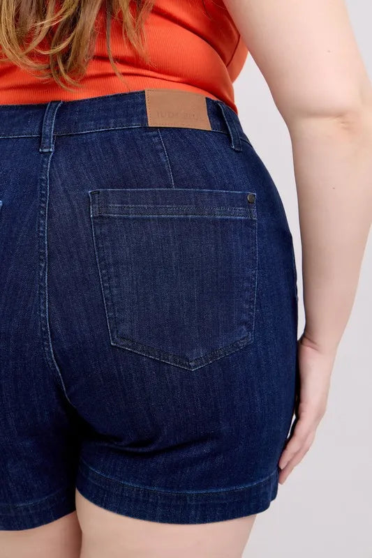 Judy Blue Plus Size High Waist Denim Shorts-Get You Some Sun