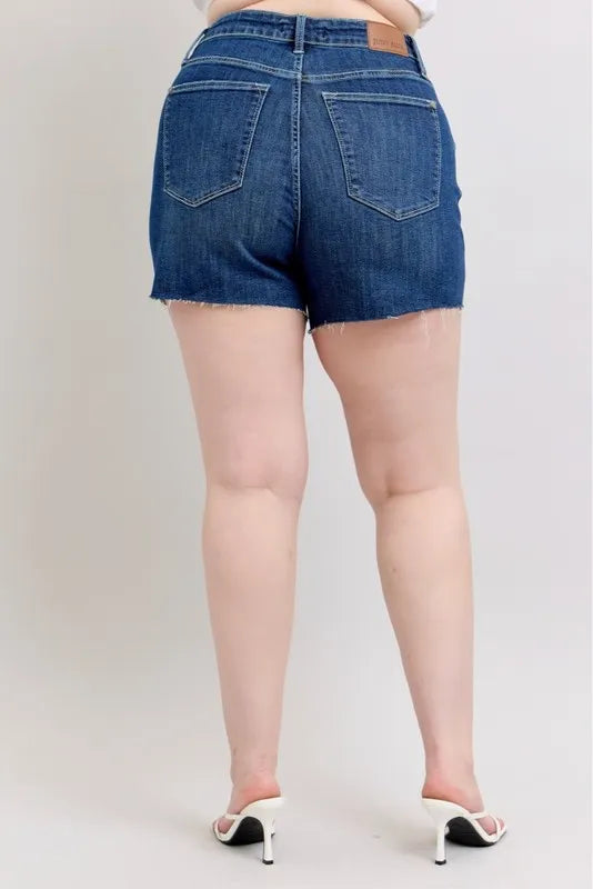 Judy Blue Plus Size High Waist Criss-Cross Waistband Shorts