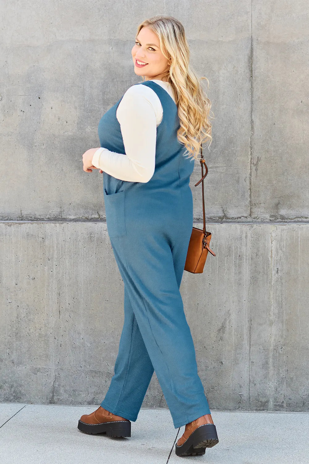 Double Take Full Size Sleeveless Straight Jumpsuit-