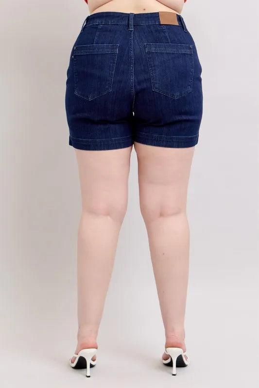 Judy Blue Plus Size High Waist Denim Shorts-Get You Some Sun