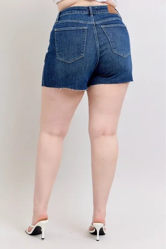 Judy Blue Plus Size High Waist Criss-Cross Waistband Shorts