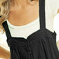 BiBi Gauze Buttoned Up Overall Jumpsuit with Pockets-