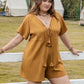 Plus Size V-Neck Short Sleeve Romper-Get You Some Sun